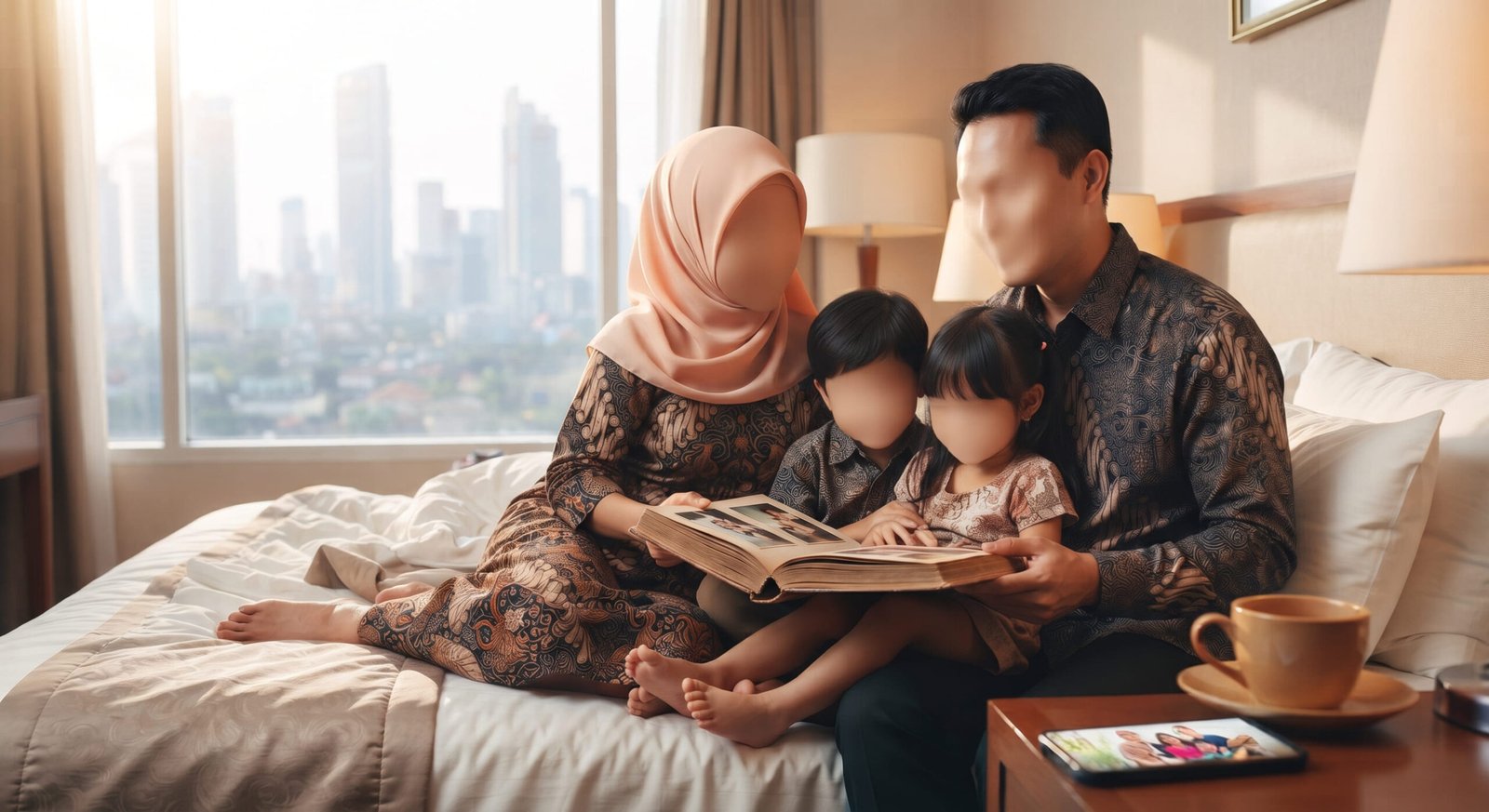 suami-mengajak-istri-dan-anak-anaknya-menginap-di-hotel